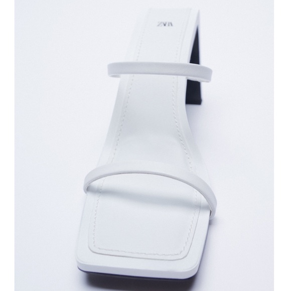 RARE Zara Minimalist Strappy Leather Heeled Sandal - Picture 12 of 16